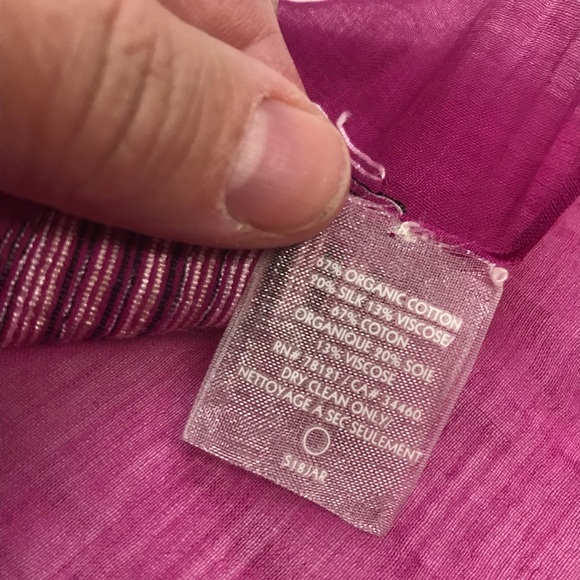 Eileen Fisher Handwoven Organic Cotton Silk Jamdani Scarf Pink Lightweight Boho - Picture 11 of 12